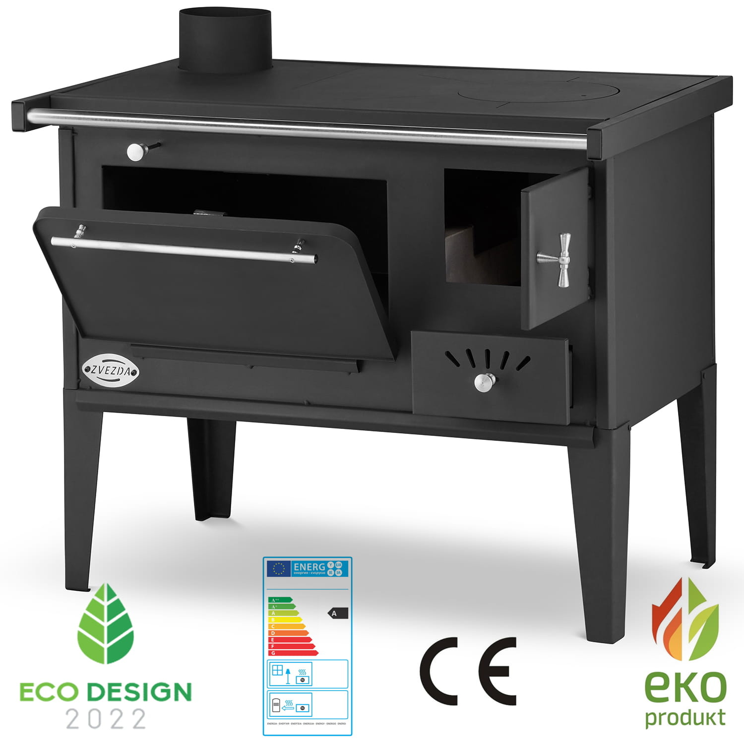 Houtfornuis - energielabel A - 8 kW