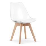 Eetkamerstoelen MARK - set van 3 - eco leer - transparant