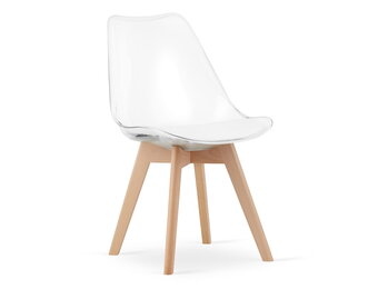 Eetkamerstoelen MARK - set van 3 - eco leer - transparant