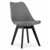 Eetkamerstoelen MARK - set van 3 - eco leer - grafiet