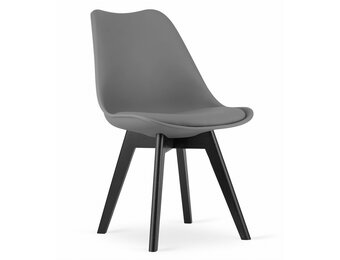 Eetkamerstoelen MARK - set van 3 - eco leer - grafiet