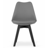 Eetkamerstoelen MARK - set van 3 - eco leer - grafiet