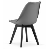 Eetkamerstoelen MARK - set van 3 - eco leer - grafiet