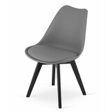 Eetkamerstoelen MARK - set van 3 - eco leer - grafiet