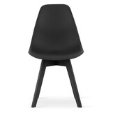 Eetkamerstoelen KITO - set van 3 - zwarte poten - zwart