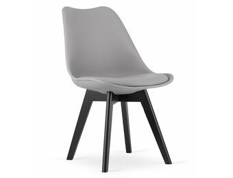 Eetkamerstoelen MARK - set van 3 - eco leer - grijs
