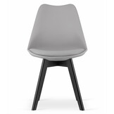 Eetkamerstoelen MARK - set van 3 - eco leer - grijs