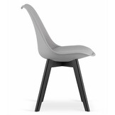 Eetkamerstoelen MARK - set van 3 - eco leer - grijs