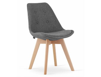 Eetkamerstoelen NORI - met knopen - set van 2 - grijs