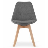 Eetkamerstoelen NORI - met knopen - set van 2 - grijs