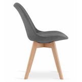 Eetkamerstoelen NORI - met knopen - set van 2 - grijs