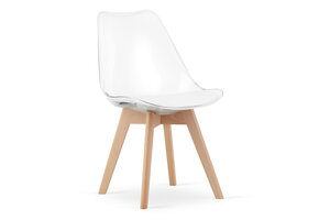 Eetkamerstoelen MARK - set van 2 - eco leer - transparant