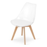 Eetkamerstoelen MARK - set van 2 - eco leer - transparant