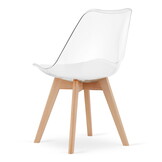 Eetkamerstoelen MARK - set van 2 - eco leer - transparant