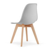 Eetkamerstoelen KITO - set van 2 - beuken poten - grijs