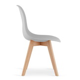 Eetkamerstoelen KITO - set van 2 - beuken poten - grijs