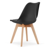 Eetkamerstoelen MARK - set van 3 - eco leer - zwart - beuken