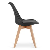 Eetkamerstoelen MARK - set van 3 - eco leer - zwart - beuken