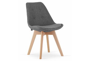 Eetkamerstoelen NORI - met knopen - set van 3 - grijs