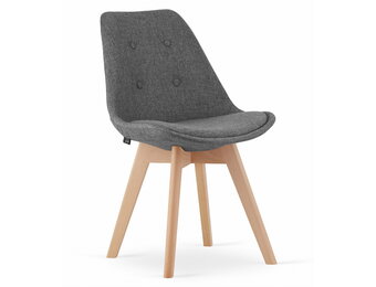 Eetkamerstoelen NORI - met knopen - set van 3 - grijs