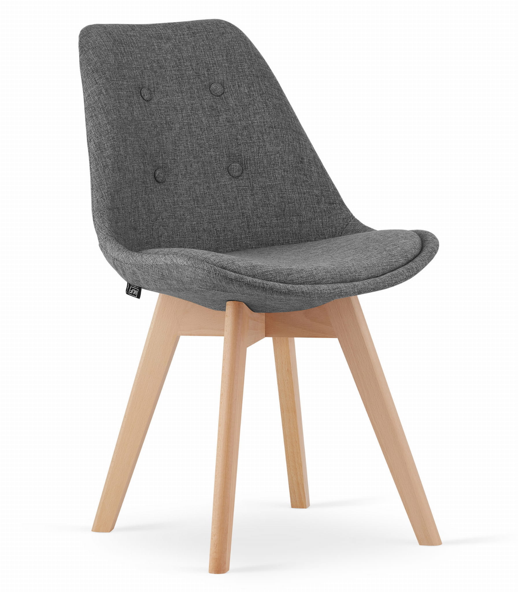 Eetkamerstoelen NORI - met knopen - set van 3 - grijs
