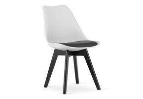Eetkamerstoelen MARK - set van 2 - eco leer - wit zwart