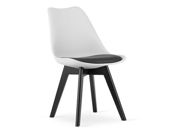 Eetkamerstoelen MARK - set van 2 - eco leer - wit zwart