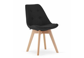 Eetkamerstoelen NORI - met knopen - set van 2 - zwart