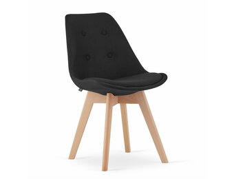 Eetkamerstoelen NORI - met knopen - set van 2 - zwart