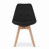 Eetkamerstoelen NORI - met knopen - set van 2 - zwart