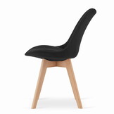 Eetkamerstoelen NORI - met knopen - set van 2 - zwart