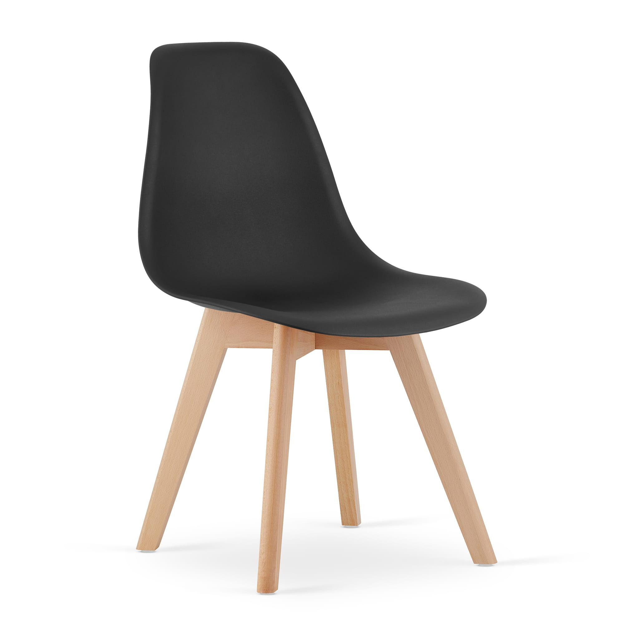 Eetkamerstoelen KITO - set van 2 - beuken poten - zwart