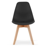 Eetkamerstoelen KITO - set van 2 - beuken poten - zwart