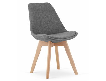 Eetkamerstoelen NORI - set van 2 - beuken poten - grijs