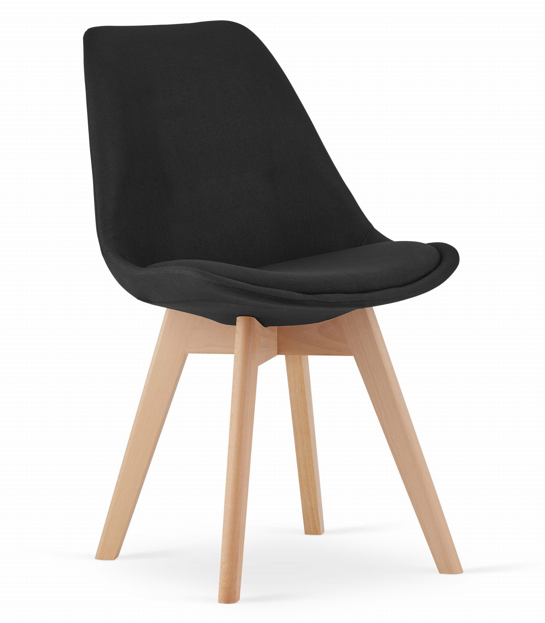 Eetkamerstoelen NORI - set van 2 - beuken poten - zwart