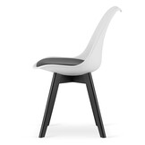 Eetkamerstoelen MARK - set van 3 - eco leer - wit zwart
