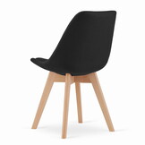 Eetkamerstoelen NORI - met knopen - set van 3 - zwart