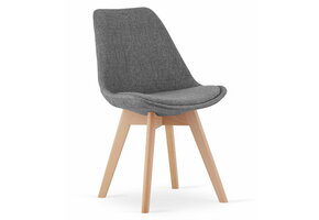 Eetkamerstoelen NORI - set van 3 - beuken poten - grijs