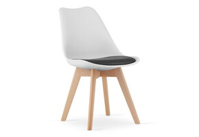 Eetkamerstoelen MARK - set van 3 - eco leer - zwart wit