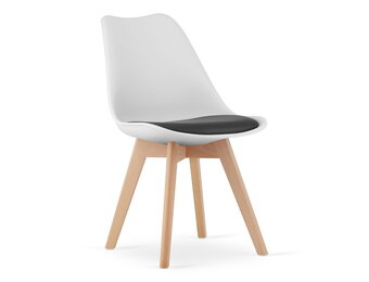 Eetkamerstoelen MARK - set van 3 - eco leer - zwart wit