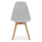 Eetkamerstoelen KITO - set van 3 - beuken poten - grijs