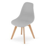 Eetkamerstoelen KITO - set van 3 - beuken poten - grijs