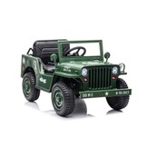 Elektrische kinderauto - JEEP WILLYS - 110x60x58cm - legergroen