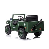 Elektrische kinderauto - JEEP WILLYS - 110x60x58cm - legergroen