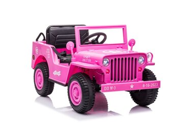 Elektrische kinderauto - JEEP WILLYS - 110x60x58cm - roze