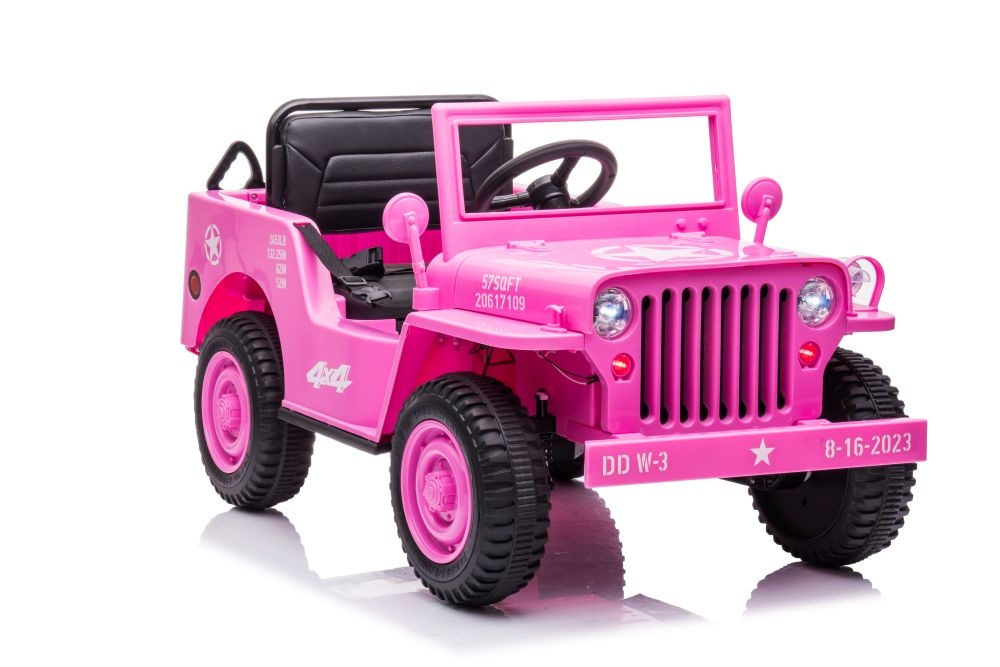Elektrische kinderauto - JEEP WILLYS - 110x60x58cm - roze