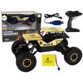 Bestuurbare auto - offroad - RC - 26x14x17cm - zwart goud