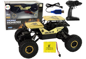 Bestuurbare auto - offroad - RC - 26x14x17cm - zwart goud