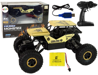 Bestuurbare auto - offroad - RC - 26x14x17cm - zwart goud