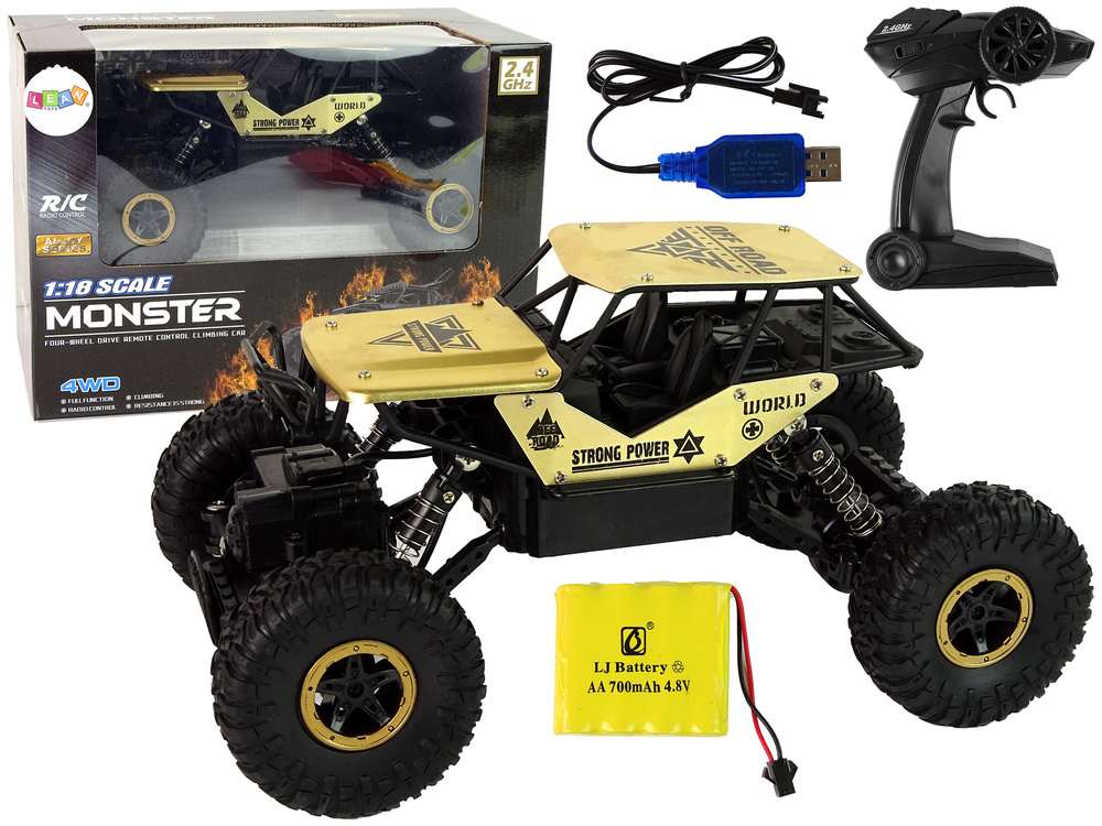 Bestuurbare auto - offroad - RC - 26x14x17cm - zwart goud